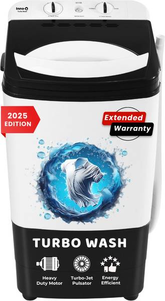 InnoQ 8.5 kg | Turbo Wash | Magic Filter | Lint Filter |Bubble Booster | 2025 Edition Washer only Black