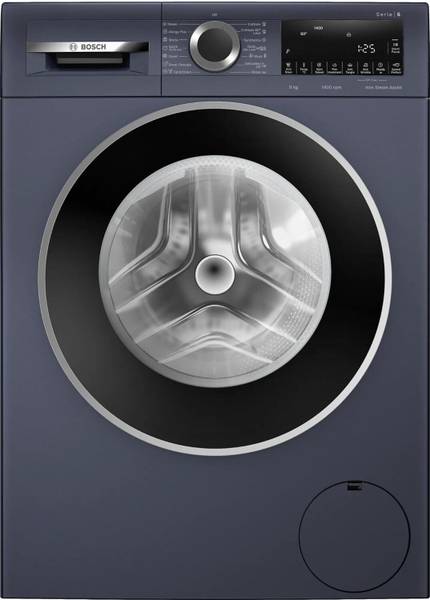 BOSCH 9 kg Fully Automatic Front Load Washing Machine with In-built Heater Black, Grey, Silver