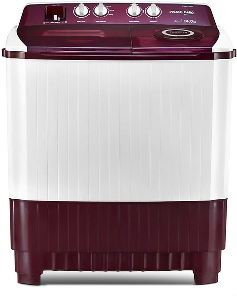 Voltas Beko by A Tata Product 14 kg Semi Automatic Top Load Washing Machine Maroon, White