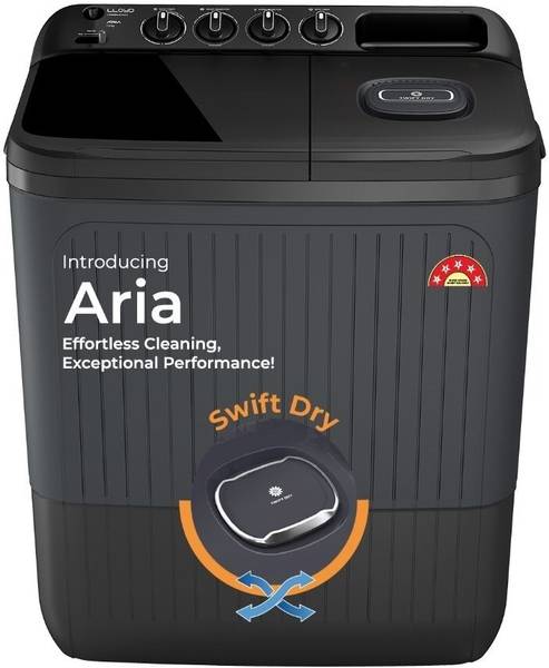 Lloyd 7 kg Semi Automatic Top Load Washing Machine Black, Grey