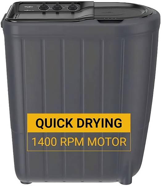 Whirlpool 7 kg Magic Clean 5 Star Semi Automatic Top Load Black, Grey