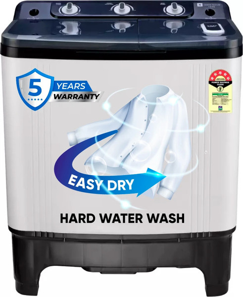 realme TechLife 7 kg 5 Star rating Semi Automatic Top Load Washing Machine White, Black