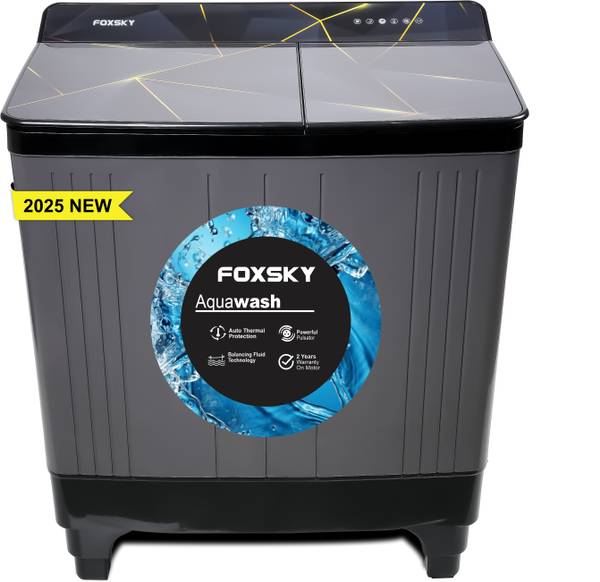 FOXSKY 8 kg Semi Automatic Top Load Washing Machine Grey