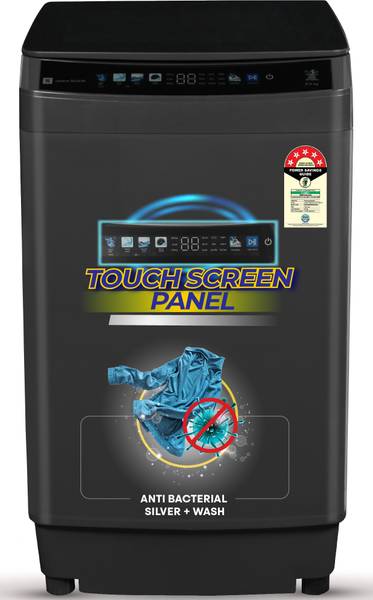 realme TechLife 8.5 kg 5 Star, Touch Screen Panel with Anti-Bacterial (Silver+ Wash) Fully Automatic Top Load Washing Machine Grey