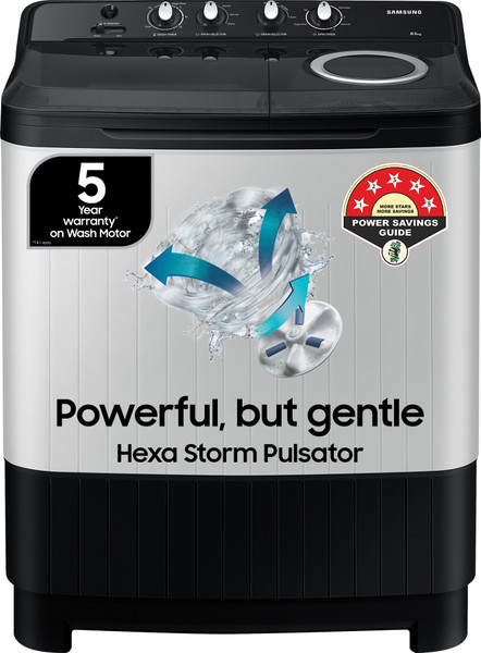 Samsung 8.5 kg Semi Automatic Top Load Washing Machine Black, Grey