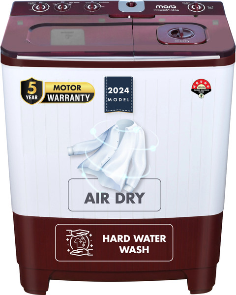 MarQ by Flipkart 10 kg Semi Automatic Top Load Washing Machine Maroon, White