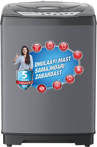 Intex 7.5 kg Fully Automatic Top Load Washing Machine with In-built Heater Grey