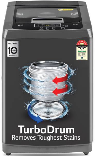 LG 8 kg Fully Automatic Top Load Washing Machine Grey