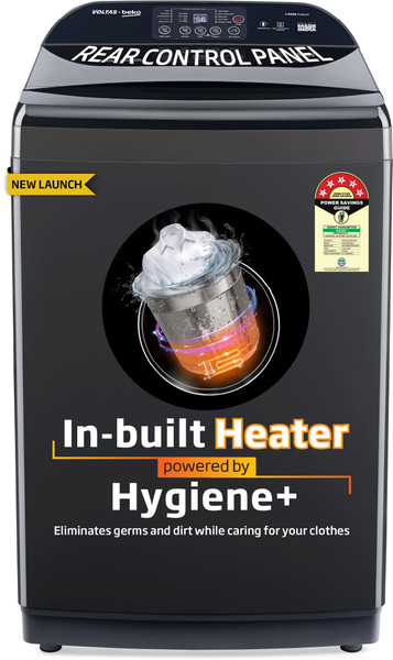 Voltas Beko 11 kg Fully Automatic Top Load Washing Machine with In-built Heater Black, Grey