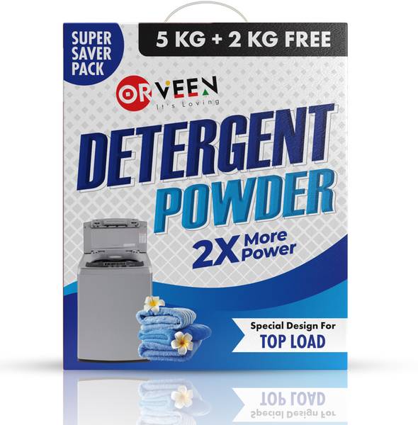 Orveen Detergent Powder with Lemon to Remove Tough Stains on Clothes, Dissolves Easily, Skin Friendly Detergent Powder 7 kg