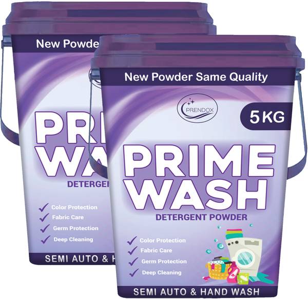 PRENDOX PRIME WASH laundary Detergent Powder | 10 kg Bucket | Machine & Bucket Wash Detergent Powder (LAVENDER)