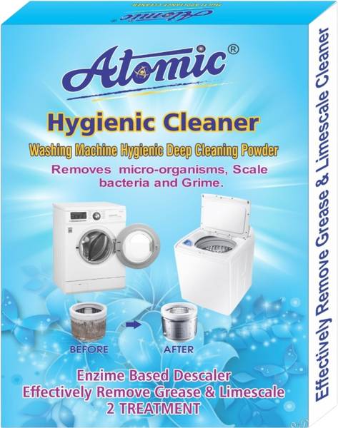 ATOMIC Washing Machine Drum Cleaner | Pack OF 2 | For Top & Front Load | 150g Each Detergent Powder (Lemon)