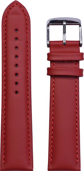 Exor Watch leather strap RED colour with MATCH stich in DUKE finish 20 mm Genuine Leather Watch Strap