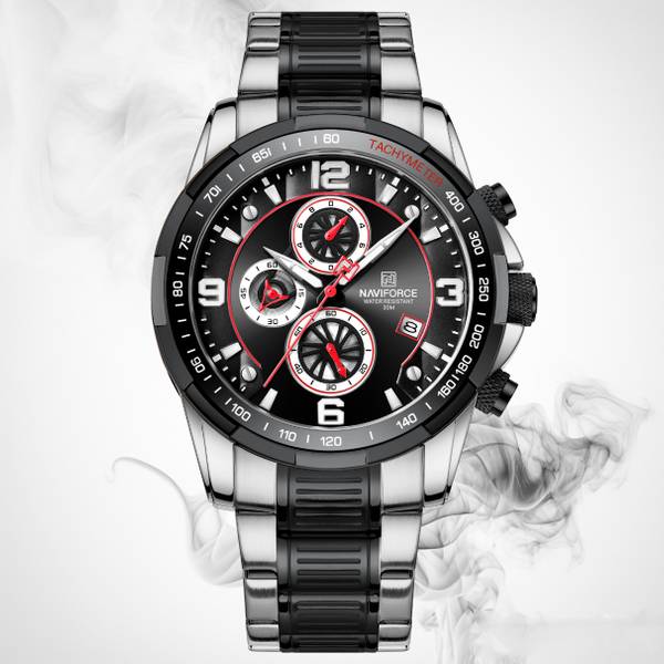 Alix luxurious Chronograph classic multifunctional stainless steel belt watch Analog-Digital Watch - For Men