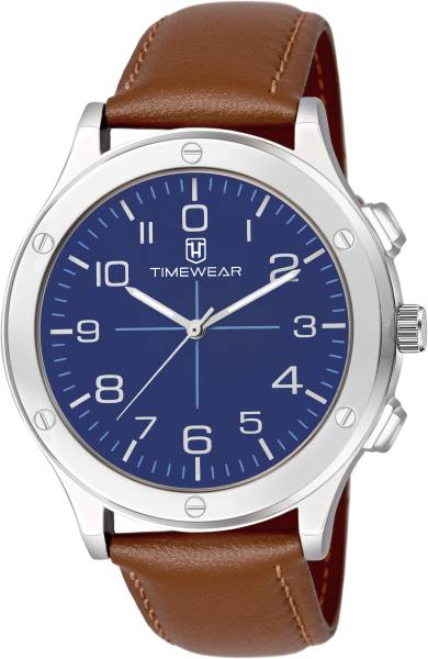 TIMEWEAR 309BDTG-FK New Track Blue Dial Brown Leather Strap Analog Watch - For Men