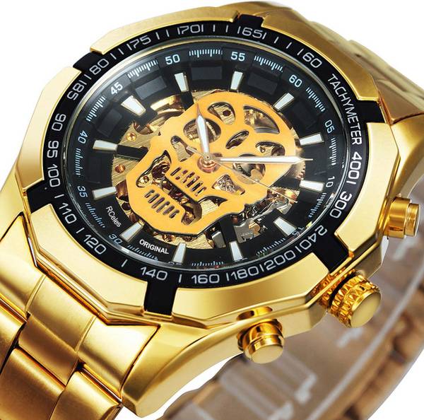 RCeles Automatic Skull Trooper Watch Trooper Skeleton Skull Dial Automatic Self-Wind Stainless Steel Analog Watch  - For Men