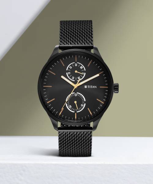 Titan 1833NM01 Neo Black & Gold Analog Watch  - For Men