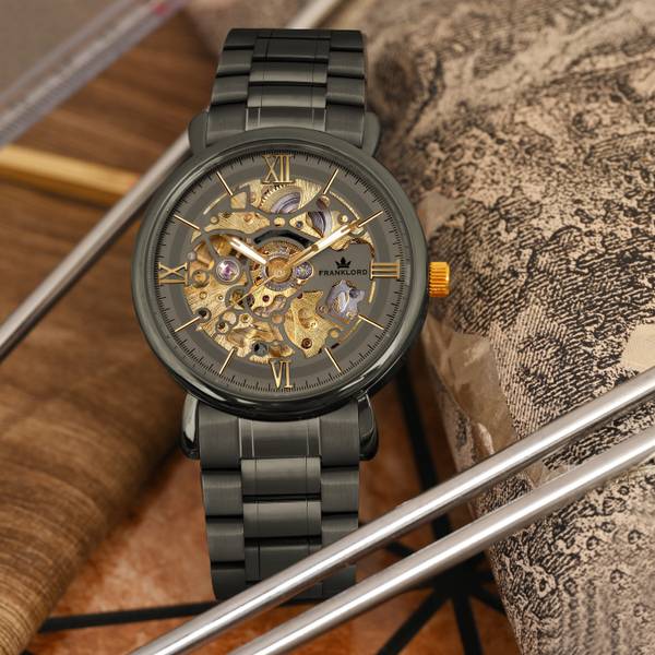 FRANKLORD Titanium Shadow Luxury Skeleton Automatic Watch Analog Watch - For Men