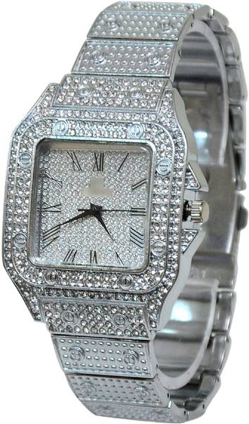 VISER Big Square Dial Silver Stone Big Silver Stone Analog Watch - For Men