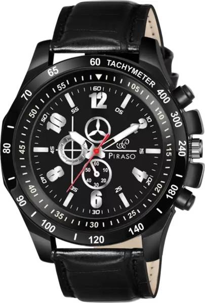 PIRASO RSSL 2024 FULL BLACK (STRAP) DIAL COLOR BLACK&BLACK STRAP WATCH FOR MEN Analog Watch - For Men