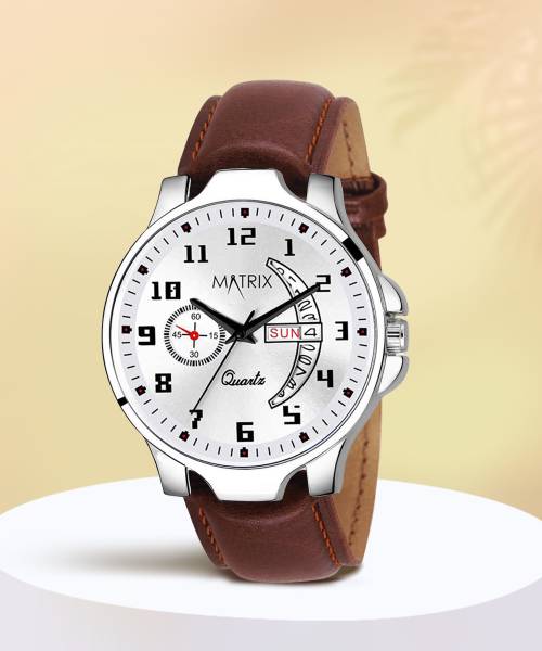 MATRIX DD-84-WH Day & date Silver Dial Analog Watch - For Men & Women