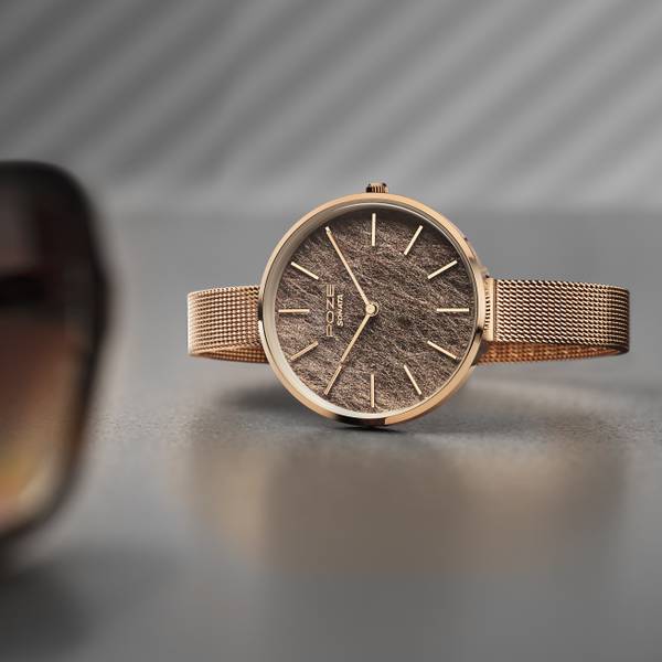 SONATA Poze Rose Gold Strap with Grey Dial Analog Watch - For Women