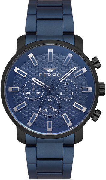 Ferro FM11914A-ZA Bentini Chronograph Blue Round Dial Analog Watch - For  Men - Price History