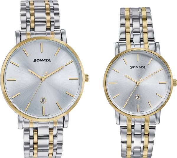 SONATA Wedding Pairs Analog Watch - For Men & Women