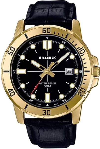 KILLER Killer 7007 Golden Black Edition With Date on 3 Timewear 7007 Golden Black Edition With Date on 3 and Special Golden Hands Used Analog Watch - ...