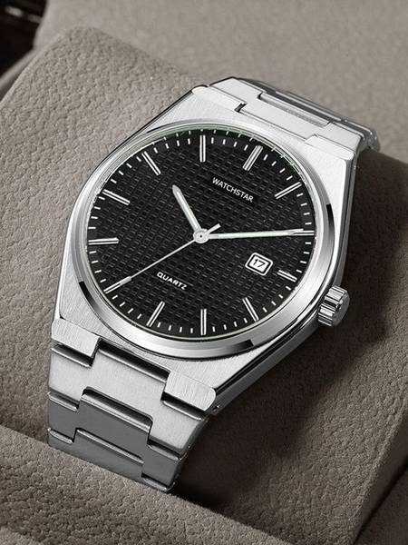 watchstar Watchstar Black date function professional metal strap TS Black Analog Watch - For Men