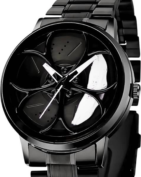 JollyBilly Tencel Watch White Car wheel watch | Spinning watch | Roatating watch | Gyro watch | White watch Analog Watch - For Men