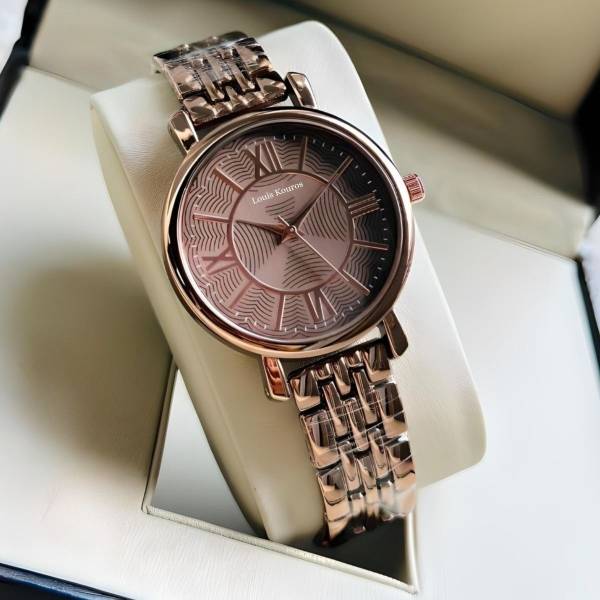 LOUIS KOUROS California Brown Watch BROWN ROUND DIAL AND BROWN METAL STRAP ANALOG WATCH FOR WOMEN'S AND GIRL'S Analog Watch - For Women