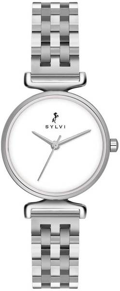 Sylvi Velvetine Silver Stainless Steel Strap Watch for Women SY-2408-VELVETINE-STEEL Analog Watch - For Women