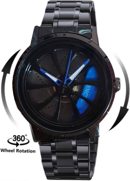 SHEEEN Spinning car wheel rotating gyro wrist watch Car wheel watch | Spinning watch | Roatating watch | Gyro watch Analog Watch - For Men