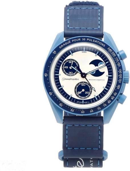 SAFISHA Men's Luxury Chronography Analog Watch Men Luxury Chronography Moonswatch Blue Strap Analog Watch - For Men