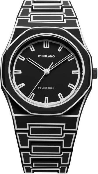 D1 MILANO PCBJ33 Polycarbon Black Dial Quartz Analog Watch - For Men