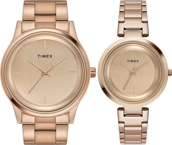 TIMEX Pair, Rose Gold Dial Analog Watch - For Couple