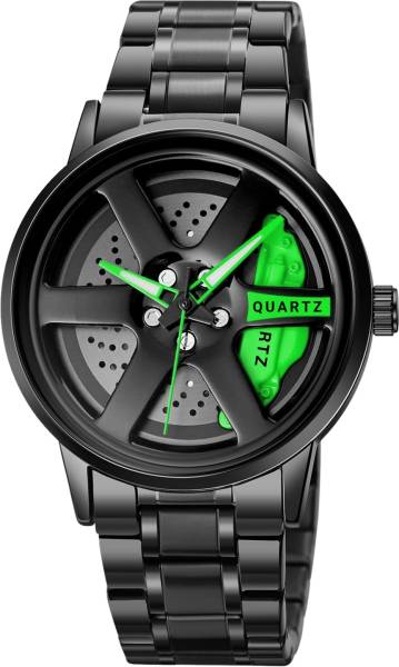 EMPERO Wheel Watch 3D Rotating Spinning Watch Quartz Men Rim Car Wheel Watches Analog Watch - For Men