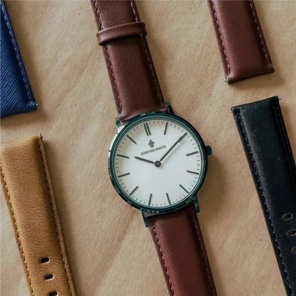 FOREVER SAINTS FSCM101NL01B Forever Saints Men's Minimalist White Dial Watch with Brown Leather Strap Analog Watch - For Men