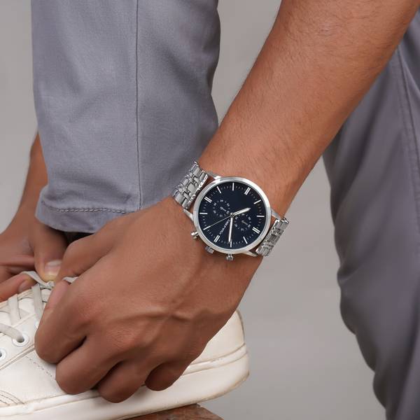 Joker & Witch CONNERY WHITE DIAL DUALTONE METALLIC STRAP WATCH Analog Watch - For Men