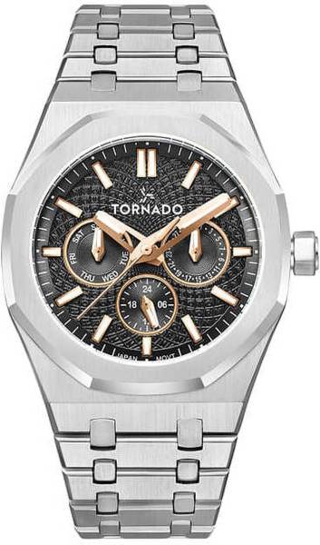 Tornado T23104-SBSBK Tornado Aurora Multi Function Analog Watch - For Men