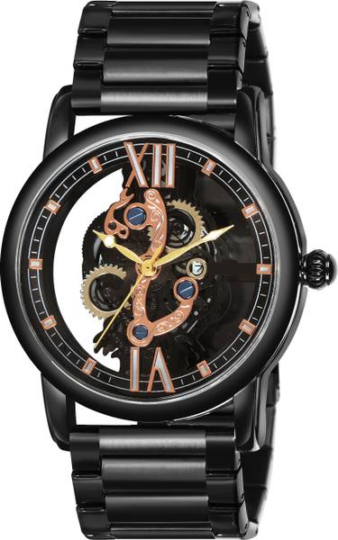 Skylish SKELETON DIAL TRANSPARENT SHINING GLASS ON BOTH SIDE DIAL STAINLESS STEEL Skeleton dial Transparent Shining Glass stainless Steel Analog Watch...