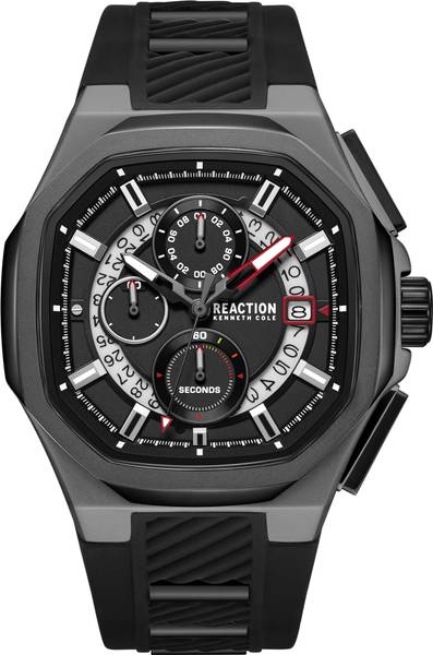 Kenneth Cole Reaction New Collection Chrono 3 Eyes Date Black Round Dial Analog Watch - For Men