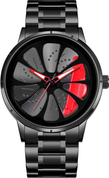 IIK Collections IIK-5048M Men Car Wheel Watch With Spinning Car Rim Design Analog Watch Analog Watch - For Boys