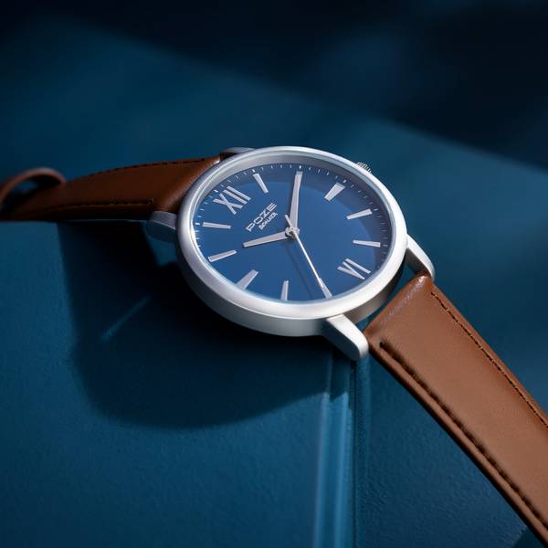 SONATA Poze Tan Strap with Blue Dial Analog Watch - For Men