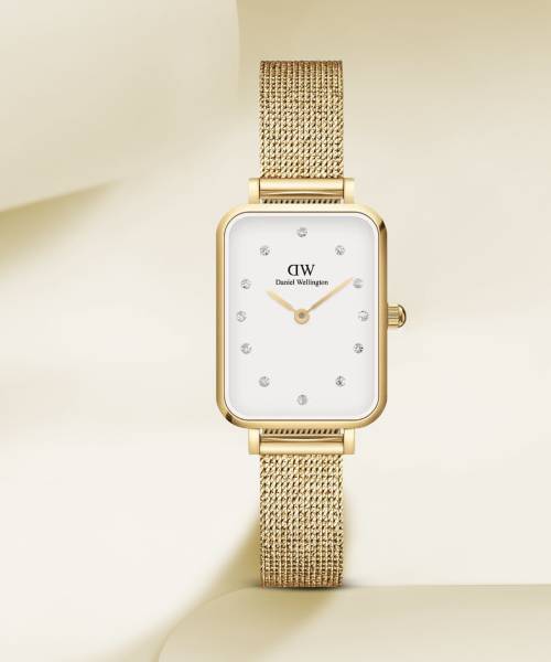 DANIEL WELLINGTON Quadro Quadro Pressed Evergold Lumine White color Square - 26 mm diameter Analog Watch - For Women