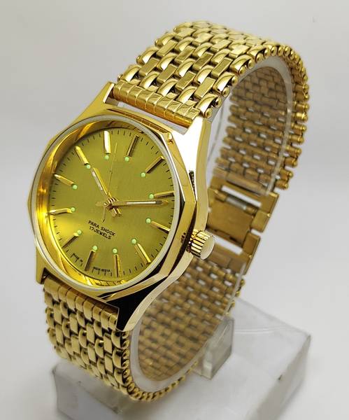 FABPLUS HMT surya Para Shock 17 JEWELS Golden Vintage Refurnished Excellent Condition Original HMT Formal Vintage Refurnished Excellent Condition Manu...