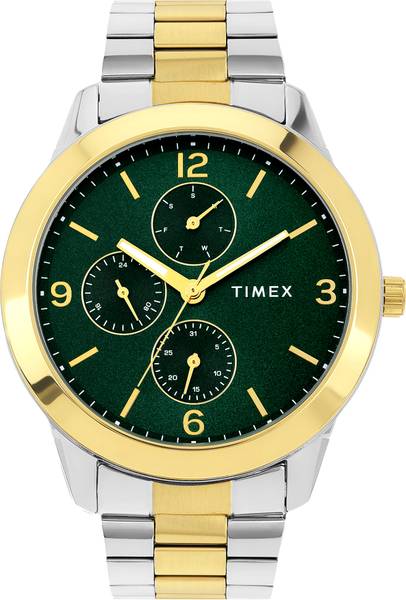 TIMEX TWEG18525 Green Round Dial Quartz Analog Watch - For Men
