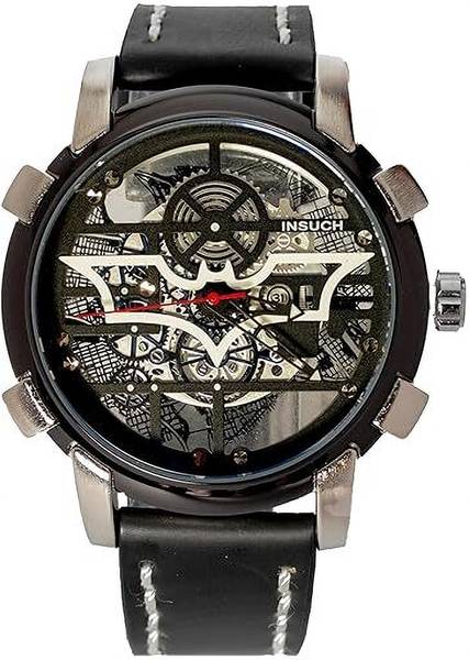 Insuch Men Analog Batman Logo Metal Casual Wrist Watch with Premium Leather Strap Watch Analog Watch - For Men
