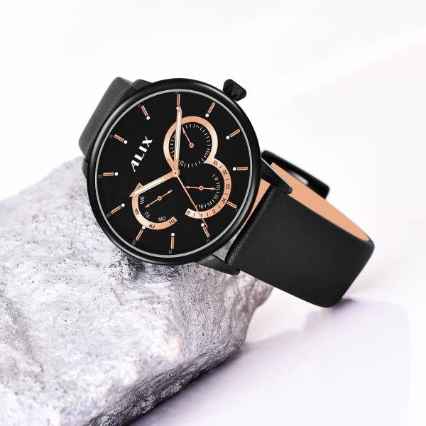 Alix New unique charm chronograph and slim case light weight waterproof leather strap Analog Watch - For Men